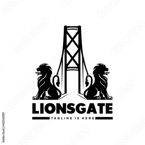 lions gate logo design modern templates photo