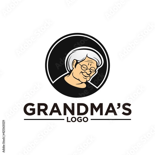 modern grandma or granny logo design