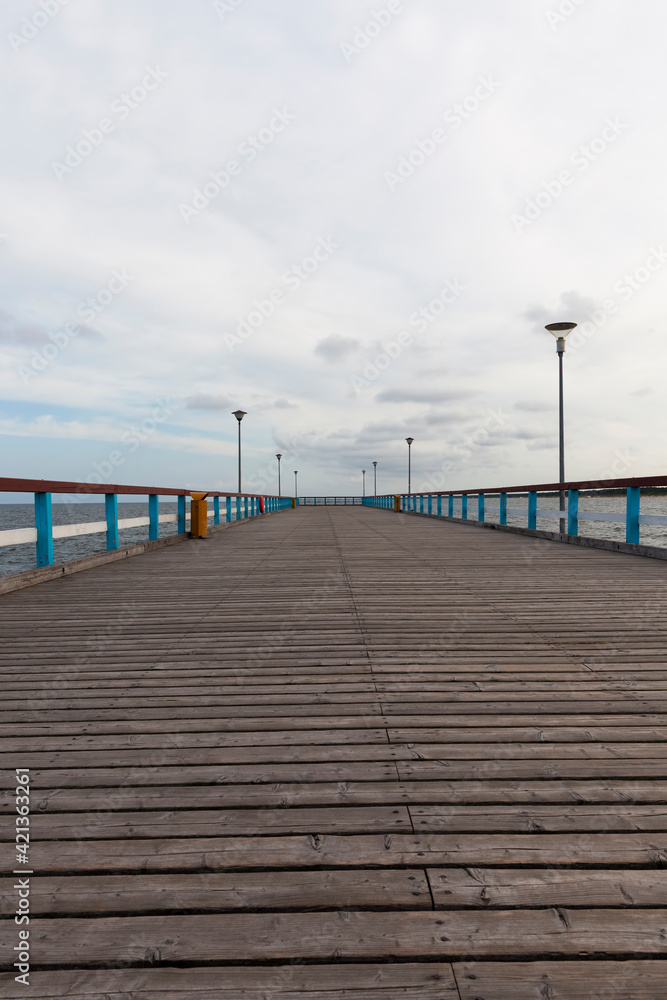 a long pier on the territory of the sea