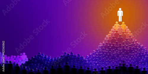 Leadership and role model concept, 3d rendering