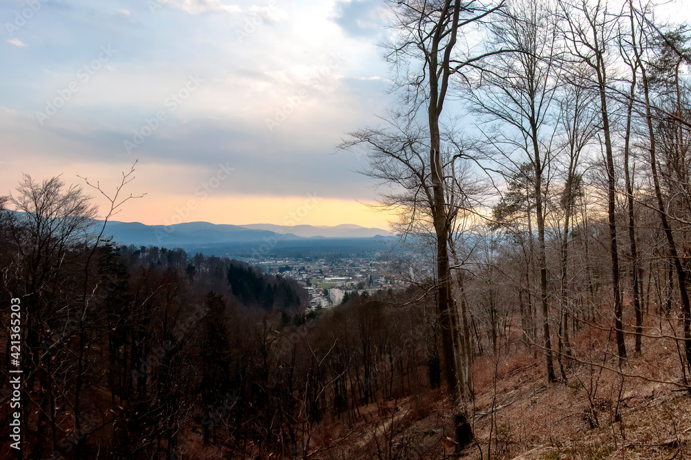 sunset in the mountains
