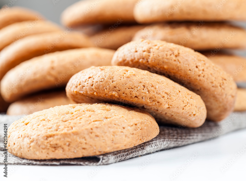 round cookies made from wheat and oat flour round cookies made from wheat and oat flour
