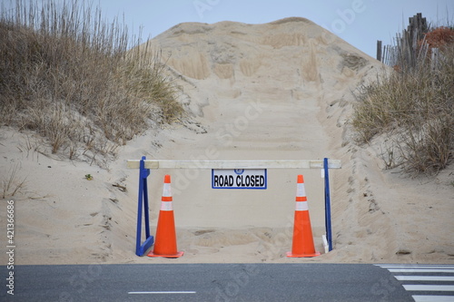 Closed Beach Access in Kill Devil Hills North Carolina Due to Storm Prep photo