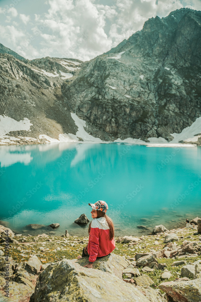 Travel across the Caucasus. Mountain landscape Travel across the Caucasus. Mountain landscape
