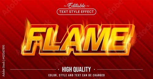 Editable text style effect - Flame text style theme.