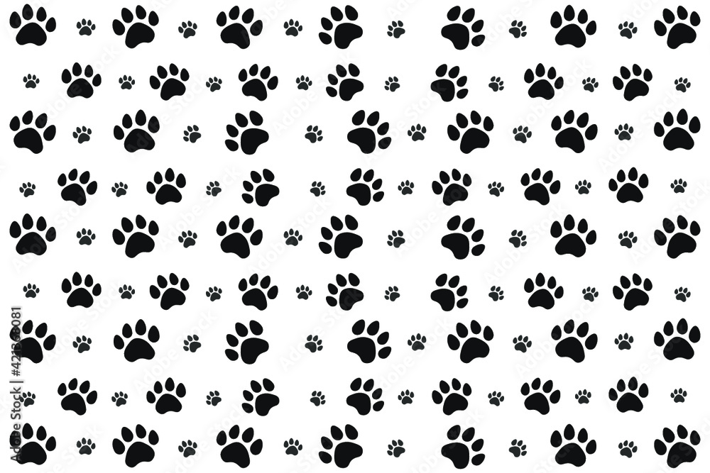 Black Animal Paw Pattern Black Animal Paw Pattern