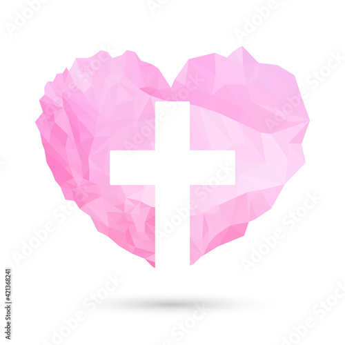 Christian cross icon. Abstract christian logo. Vector religion symbol.