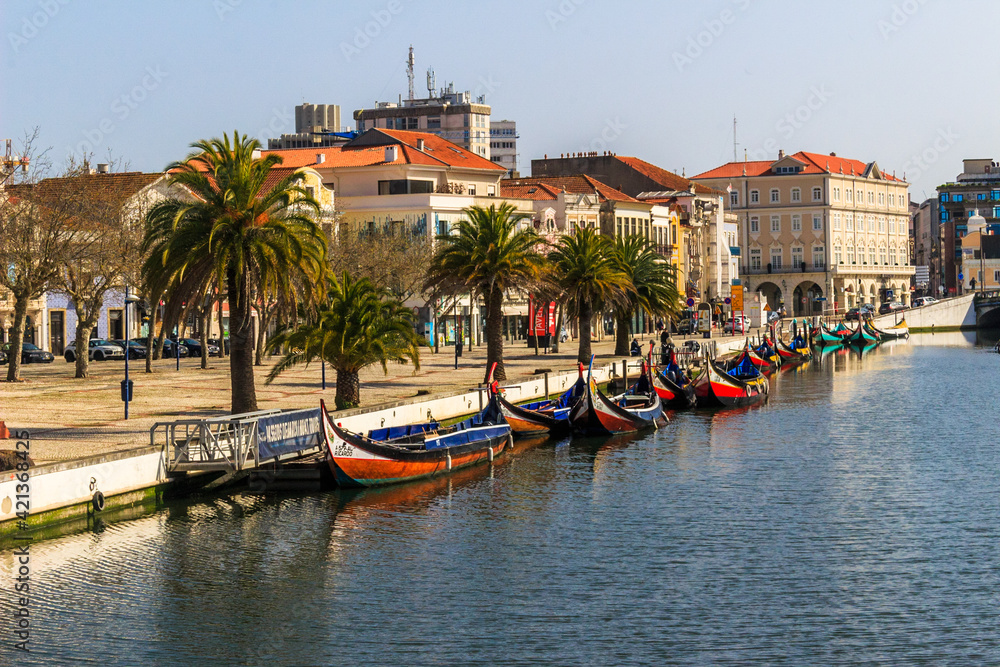Boats at Aveiro's ria, Portugal