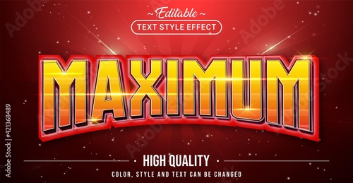 Editable text style effect - Maximum text style theme.