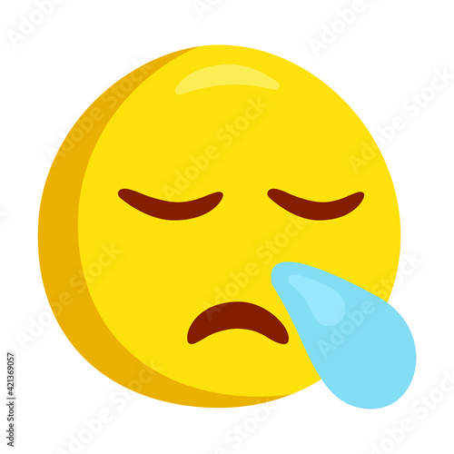 Sleepy Emoji Icon Illustration. Snot Bubble Vector Symbol Emoticon Design Doodle Vector.