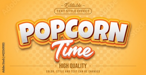Editable text style effect - Popcorn Time text style theme.