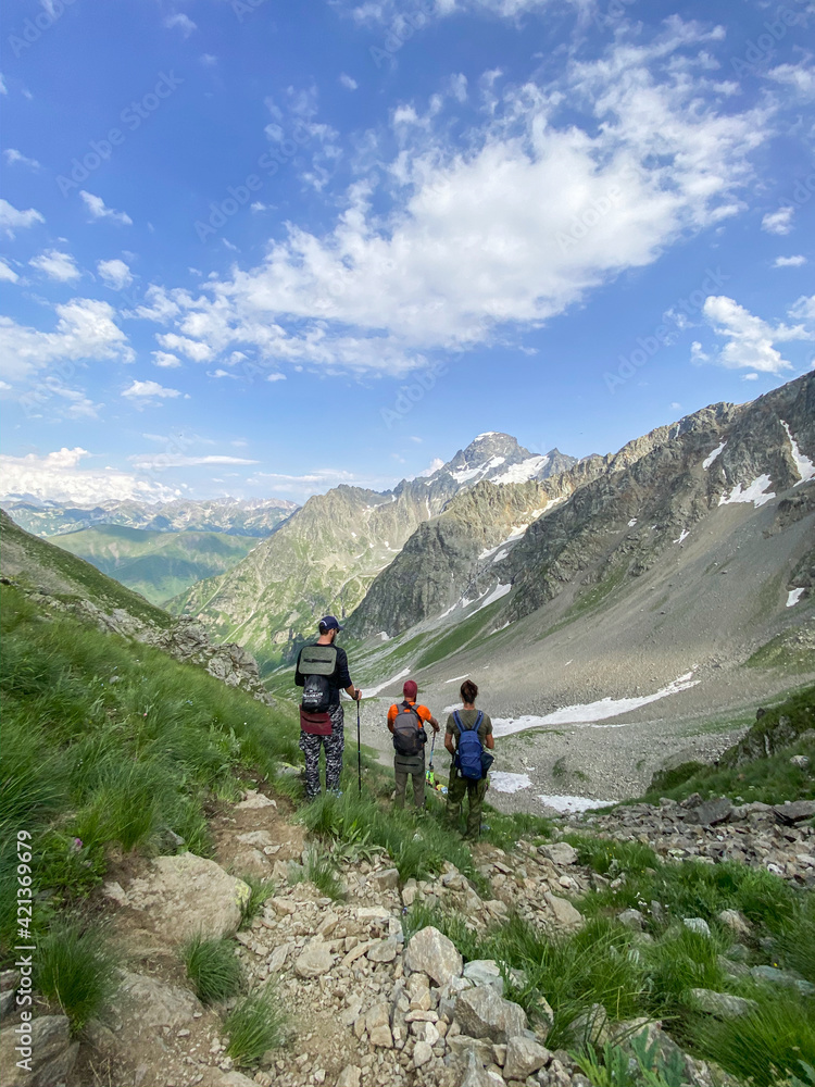Travel across the Caucasus. Mountain landscape