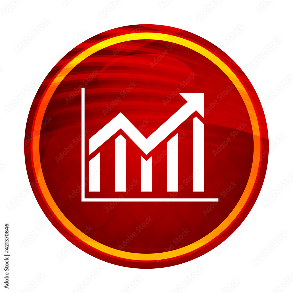 Statistics icon creative red round button illustration design Statistics icon creative red round button illustration design
