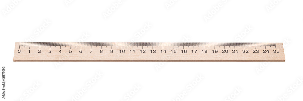 wooden ruler isolated on white background. measure school tool cut out wooden ruler isolated on white background. measure school tool cut out