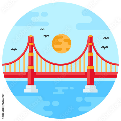 
An icon design of golden gate bridge 

