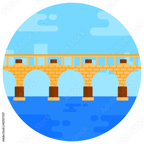 
Trendy vector design of stone bridge 

