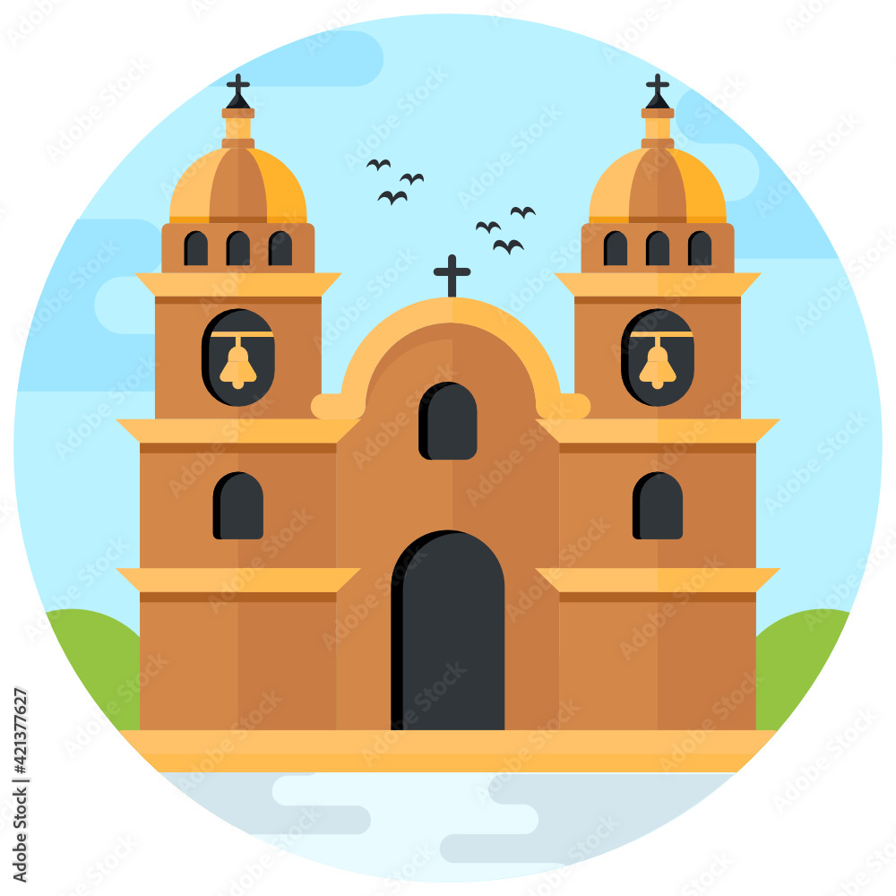 
A prague castle flat rounded icon

