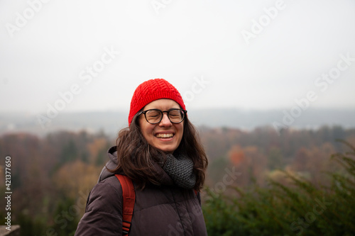 portrait of a woman in the winter