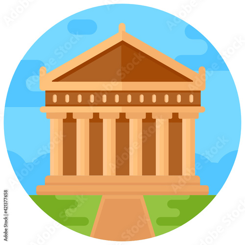 
Acropolis in flat design editable vector 

