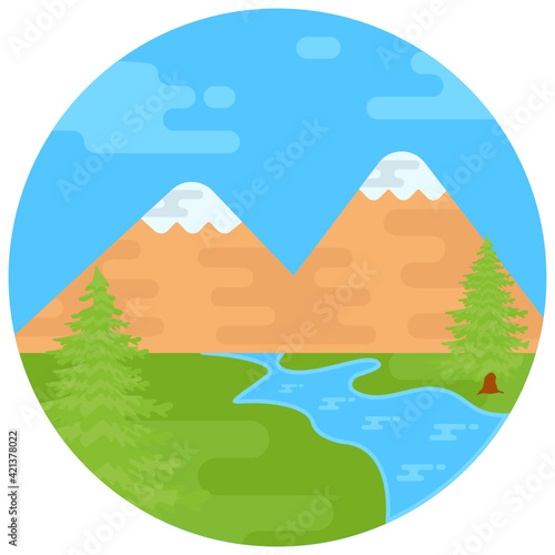 An island landscape flat rounded icon