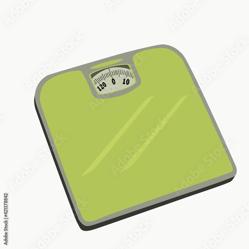 Green floor analog scale isolated on white background. Vector illustration.