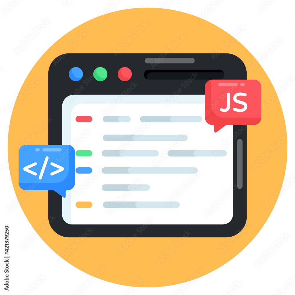 Website coding in flat round icon,
Website coding in flat round icon,