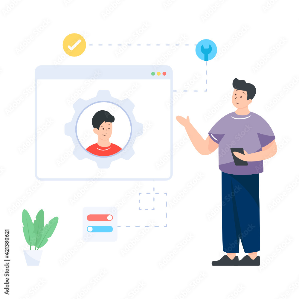 
Web development in flat illustration editable vector design 

