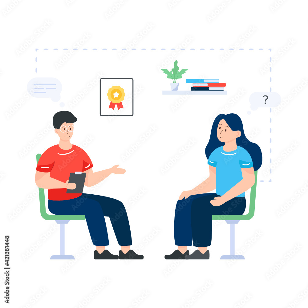 
Counselling in flat editable illustration design 

