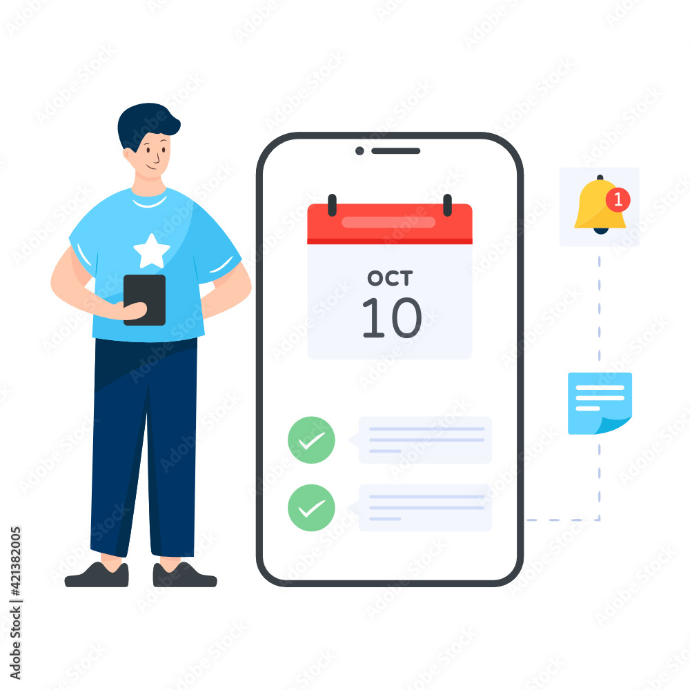 A phone reminder in editable premium vector
A phone reminder in editable premium vector