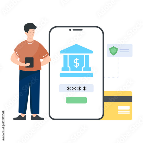 
Flat rating app in editable illustration 

