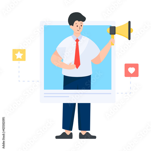 
A brand ambassador person flat illustration 

