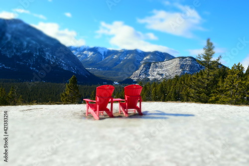chair in the snow
