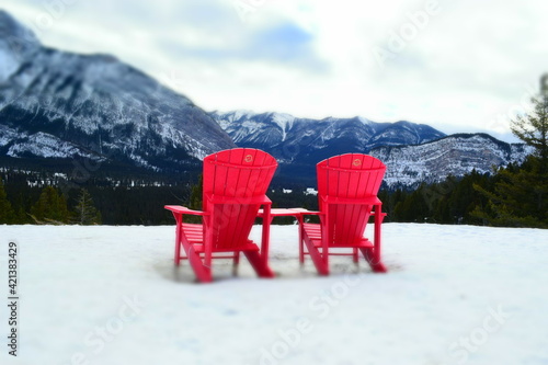 chair in the snow