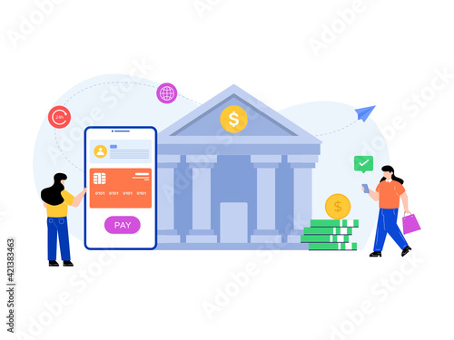 
Flat illustration of banking service, editable vector 


