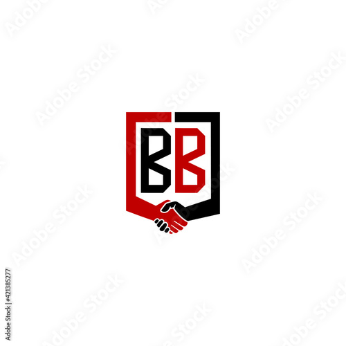 bb logo hand deal  design vector icon