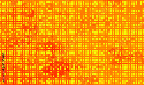 Abstract Orange geometric Background, Creative Design Templates. Pixel art Grid Mosaic tile. Orange grain checkered background with red vignette. Seamless color mosaic texture. Vector EPS10