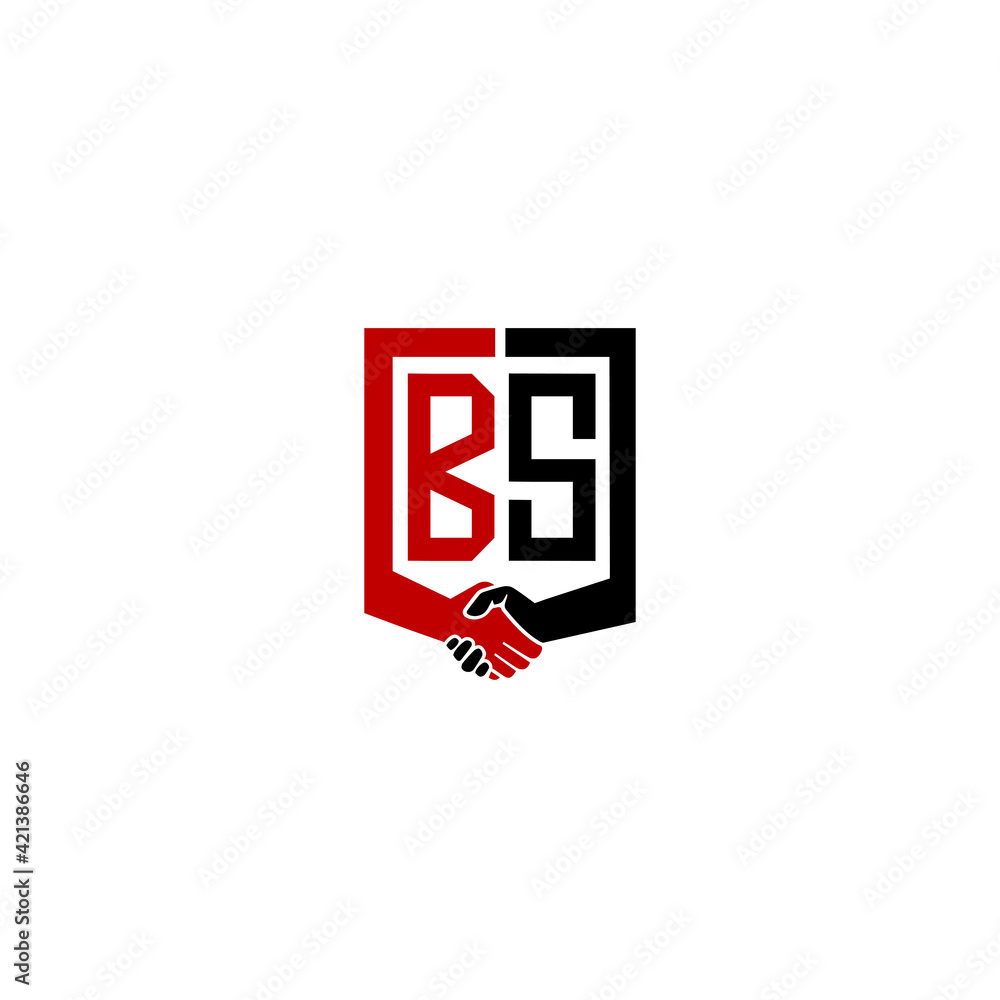 bs logo hand deal design vector icon bs logo hand deal design vector icon