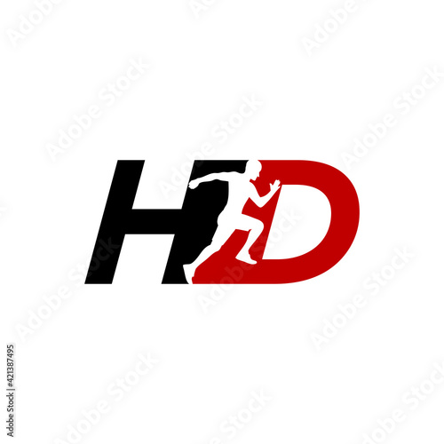 hd run logo design vector icon