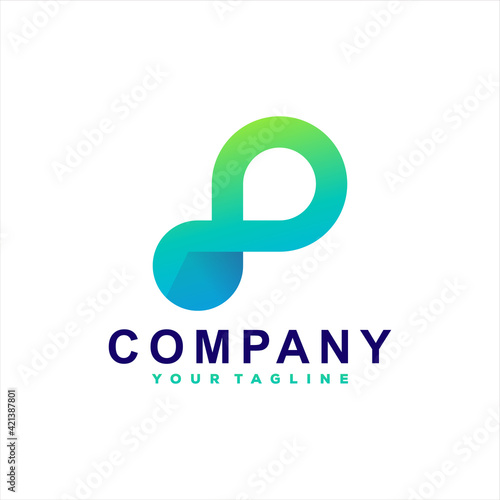 infinity color gradient logo design