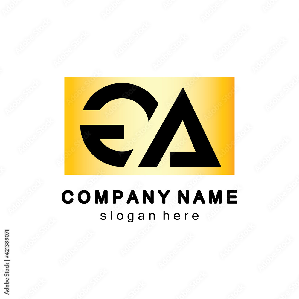 EA initials logo illustration design vector template