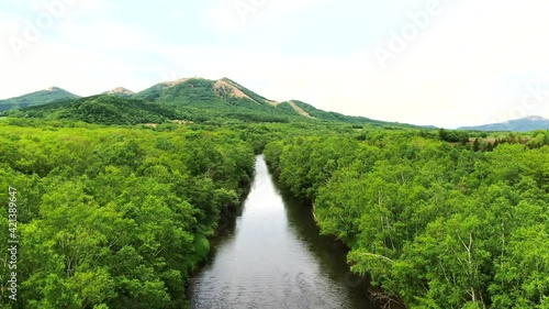 釧路川の空撮