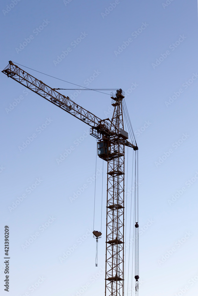 tall yellow construction crane