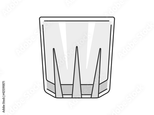 空のロックグラスのイラスト