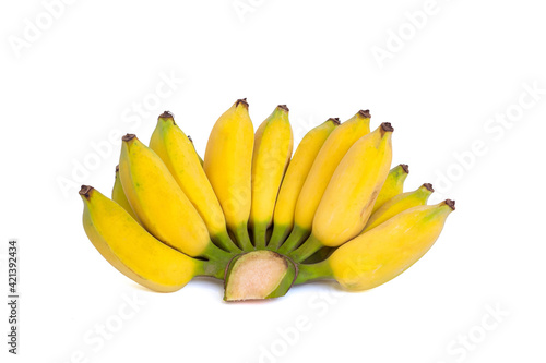 Foto fresh cultivated banana isolated on white background