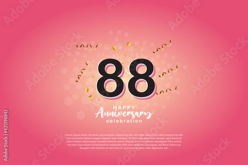 88th anniversary background with 3D number illustration photo