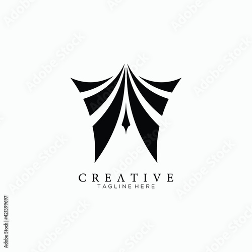 Creative black of wingsuit logo template, symbol of freedom