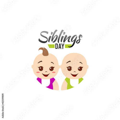 vector graphic of siblings day good for siblings day celebration. flat design. flyer design.flat illustration.