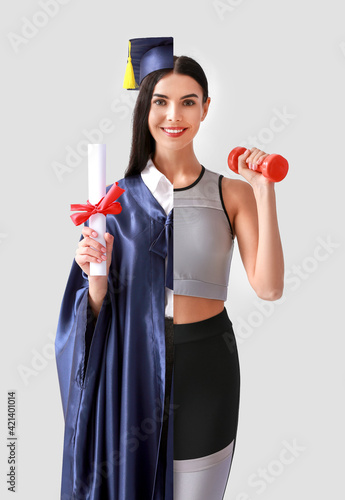 Sportive female coach on li...