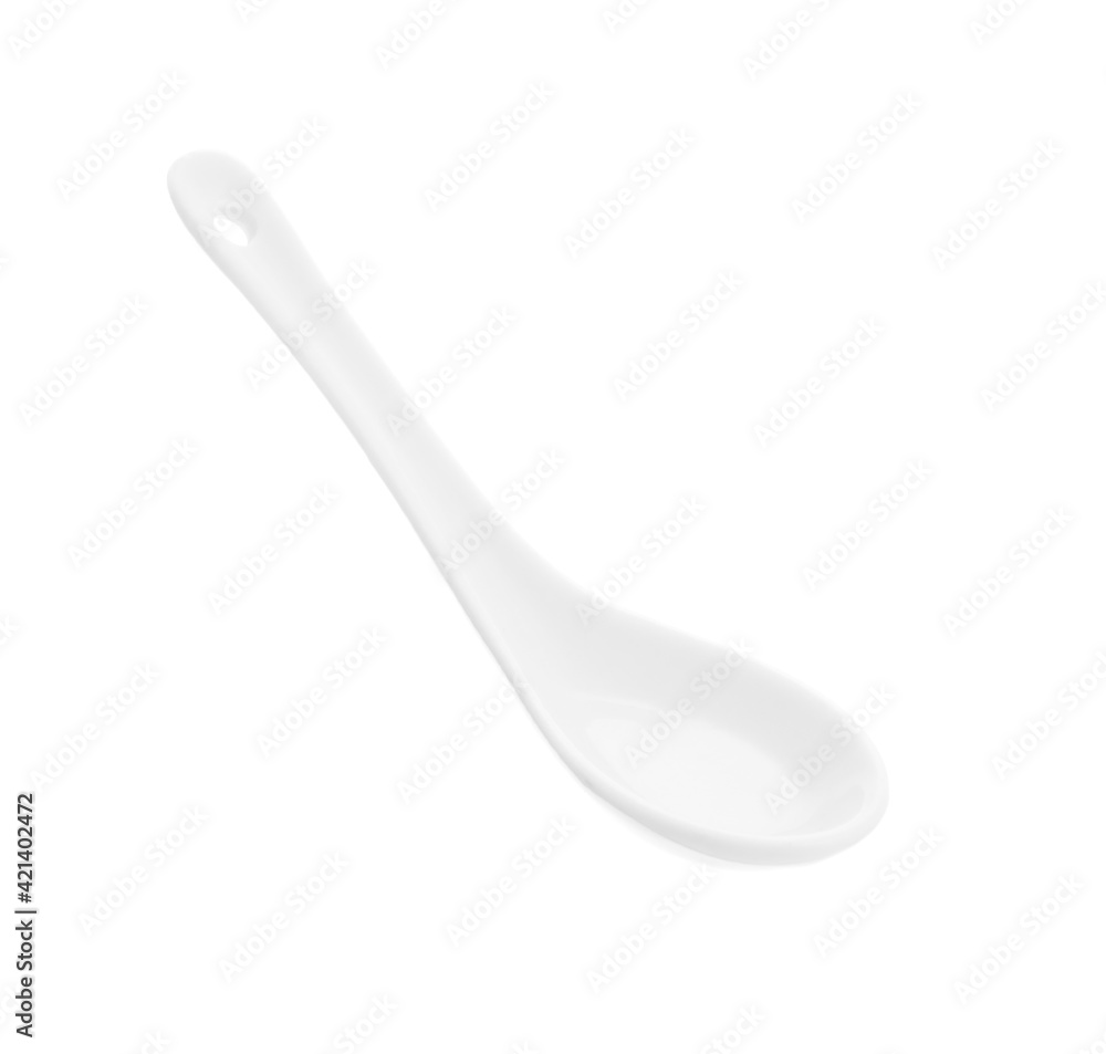 Plastic spoon on white background Plastic spoon on white background