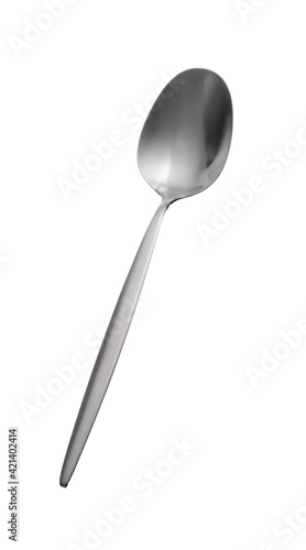 Clean spoon on white background